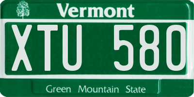 VT license plate XTU580