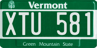 VT license plate XTU581