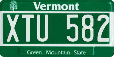 VT license plate XTU582