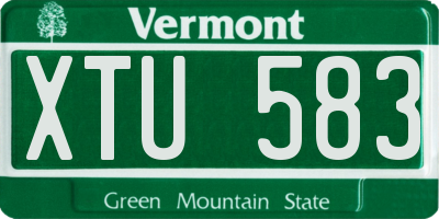 VT license plate XTU583