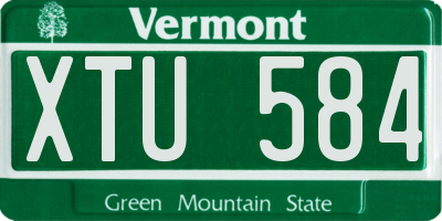 VT license plate XTU584