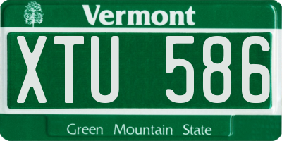 VT license plate XTU586