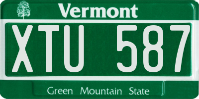 VT license plate XTU587