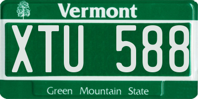 VT license plate XTU588