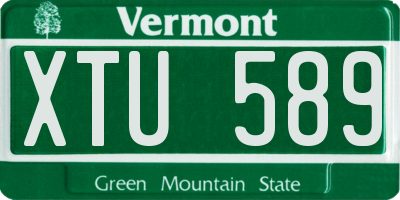 VT license plate XTU589