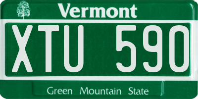 VT license plate XTU590