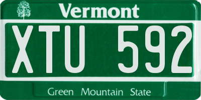 VT license plate XTU592