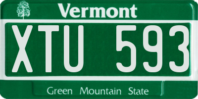 VT license plate XTU593