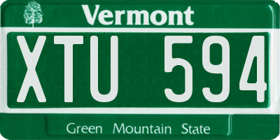 VT license plate XTU594