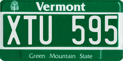 VT license plate XTU595
