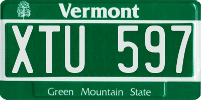 VT license plate XTU597