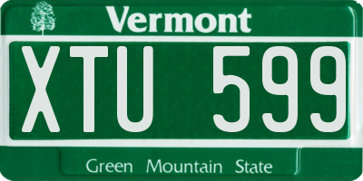 VT license plate XTU599