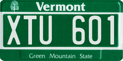 VT license plate XTU601