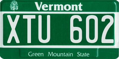 VT license plate XTU602