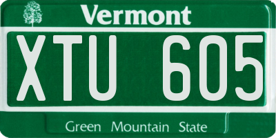 VT license plate XTU605