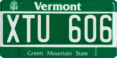 VT license plate XTU606