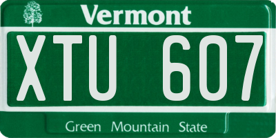 VT license plate XTU607