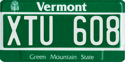 VT license plate XTU608