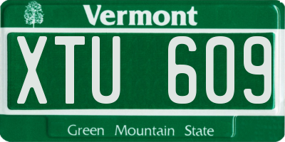 VT license plate XTU609