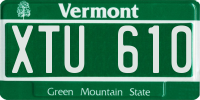 VT license plate XTU610