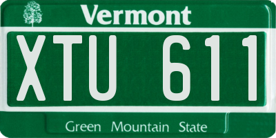 VT license plate XTU611