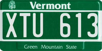 VT license plate XTU613