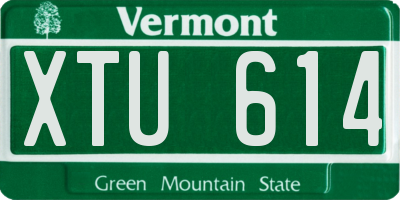 VT license plate XTU614