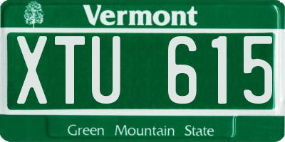 VT license plate XTU615