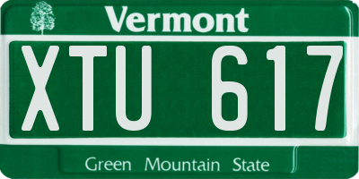 VT license plate XTU617