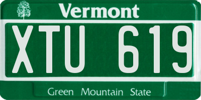 VT license plate XTU619