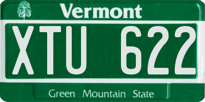 VT license plate XTU622