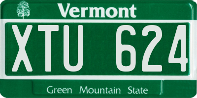 VT license plate XTU624