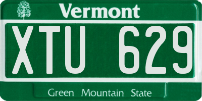 VT license plate XTU629