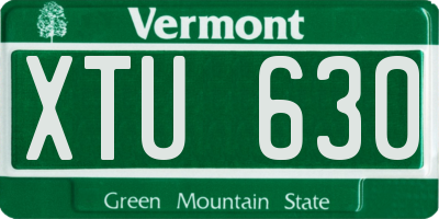 VT license plate XTU630