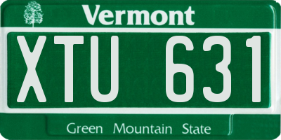 VT license plate XTU631