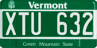VT license plate XTU632