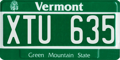 VT license plate XTU635