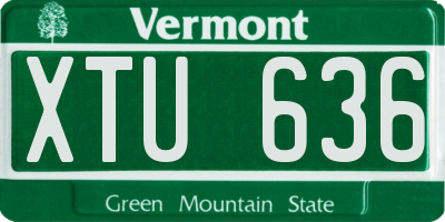 VT license plate XTU636