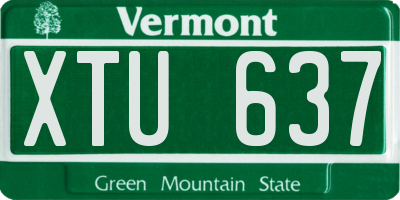 VT license plate XTU637