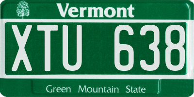 VT license plate XTU638