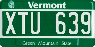 VT license plate XTU639