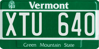 VT license plate XTU640