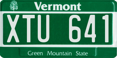 VT license plate XTU641