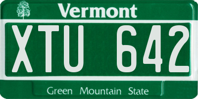 VT license plate XTU642