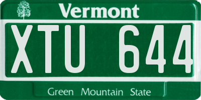 VT license plate XTU644