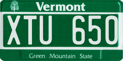 VT license plate XTU650