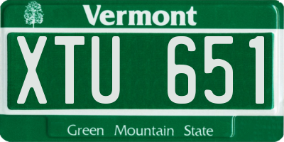 VT license plate XTU651