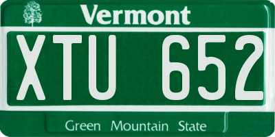 VT license plate XTU652