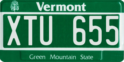 VT license plate XTU655