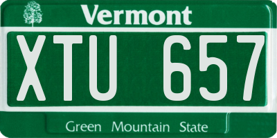 VT license plate XTU657